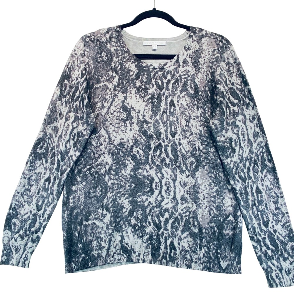 Daniel Rainn Women's Medium Gray Snake Print Long Sleeve Sweater Streetwear‎